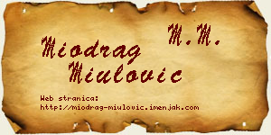 Miodrag Miulović vizit kartica